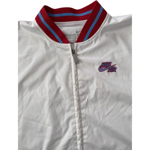 VTG Nike Air Revolution short sleeve zip long jacket white red blue XL - Picture 11 of 16